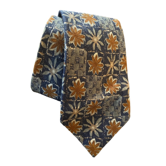 Men's Ermenegildo Zegna Tie Blue Orange 40